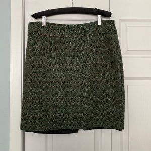 The Limited Green Tweed Pencil Skirt